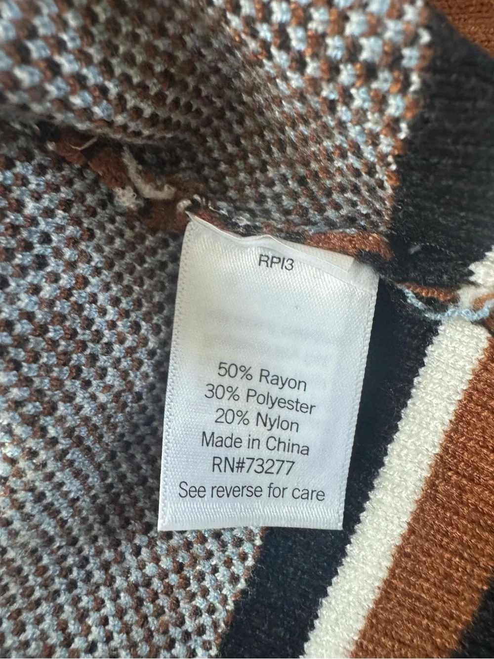 NWT Nine West Brown & Black Knit Midi Skirt Side Slit and Striped Border Size 2x